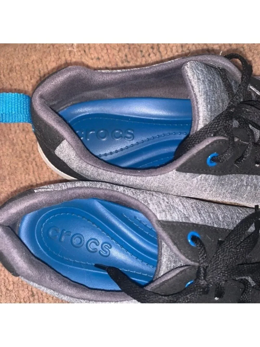 CROCS Gray and Black Athletic Shoes